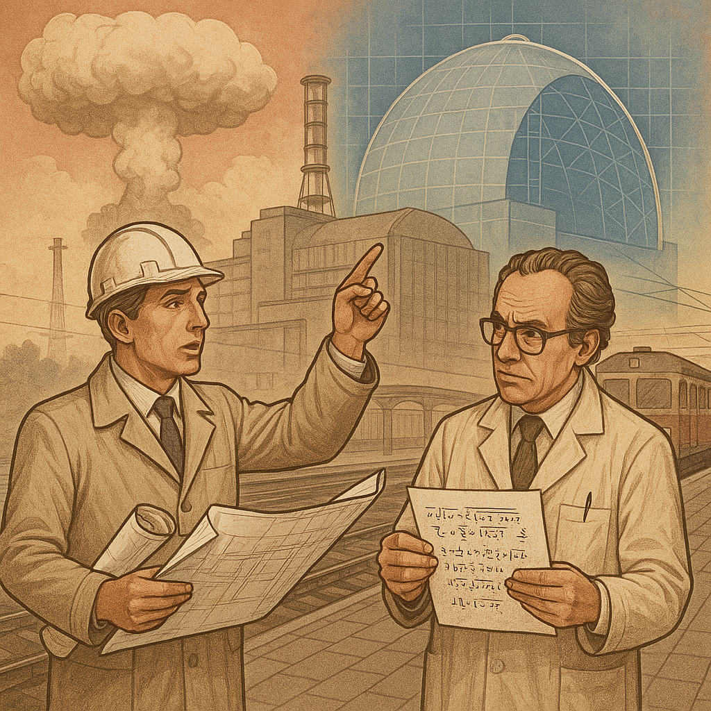 Bauingenieur Josef Eibl und der Reaktoringenieur Günther Keßler