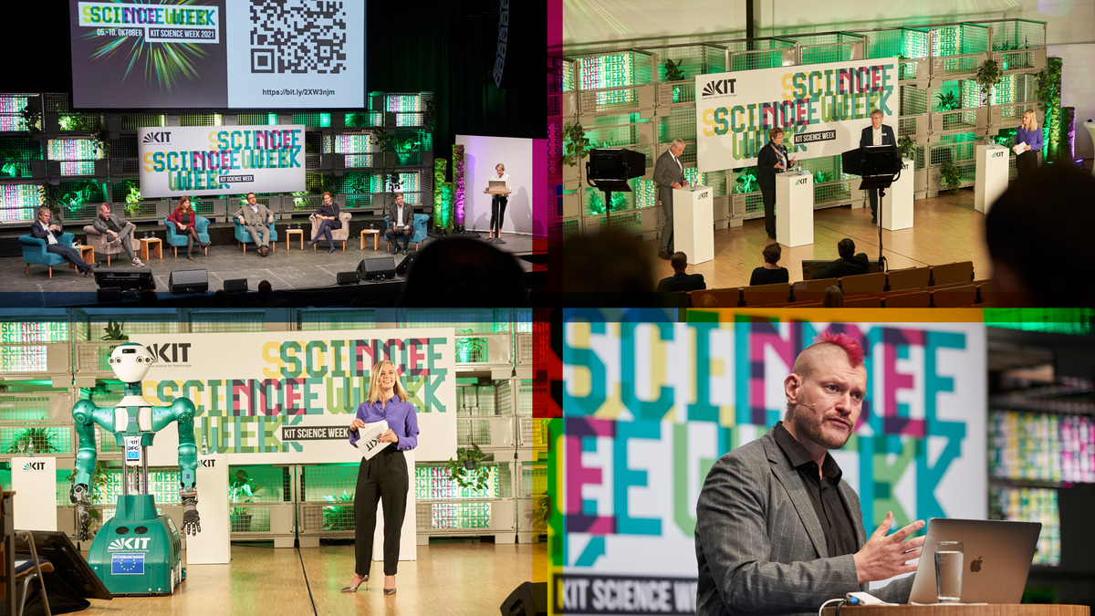 Collage mit Impressionen der KIT Science Week